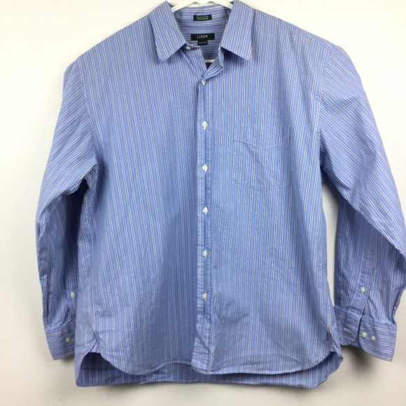 J. Crew Other - J Crew XL Shirt Blue White Stripe Long Sleeve